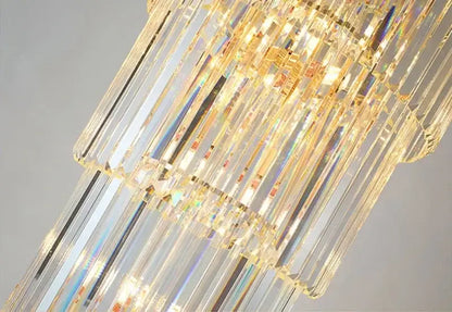 Modern gold crystal led pendant chandelier dining room