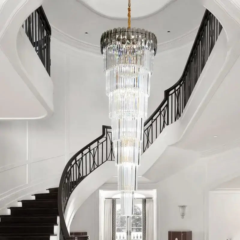 Modern gold crystal led pendant chandelier dining room