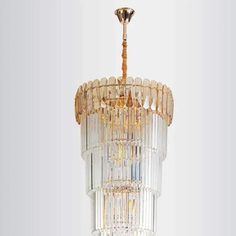 Modern gold crystal led pendant chandelier dining room