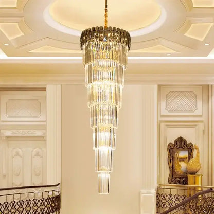 Modern gold crystal led pendant chandelier dining room