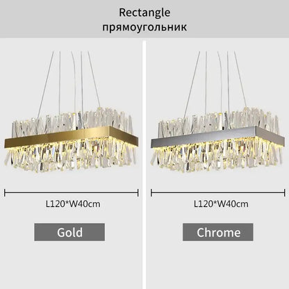 Modern gold crystal led pendant chandelier for dining room