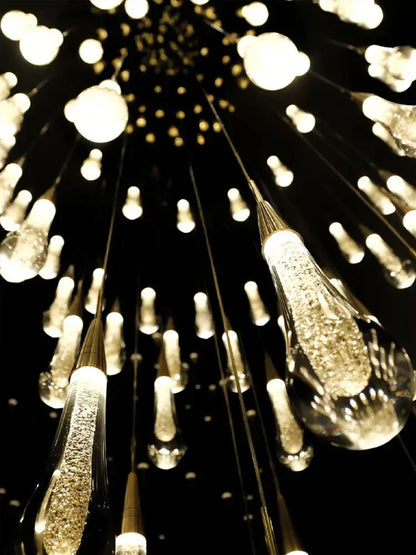 Modern gold crystal led pendant chandelier living room light