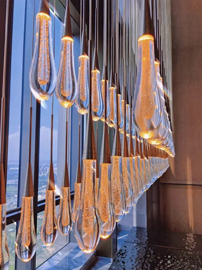 Modern gold crystal led pendant chandelier living room light
