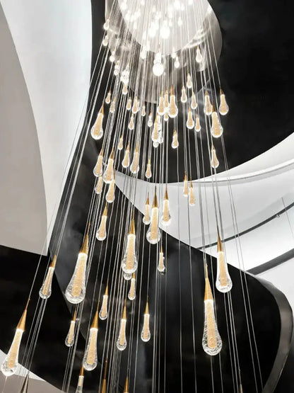 Modern gold crystal led pendant chandelier living room light