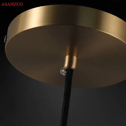 Modern gold crystal led pendant light bedroom glass lamp