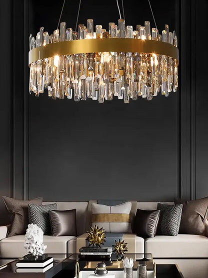 Modern gold crystal led pendant light for dining room