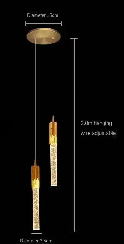 Modern gold crystal led pendant light for living room