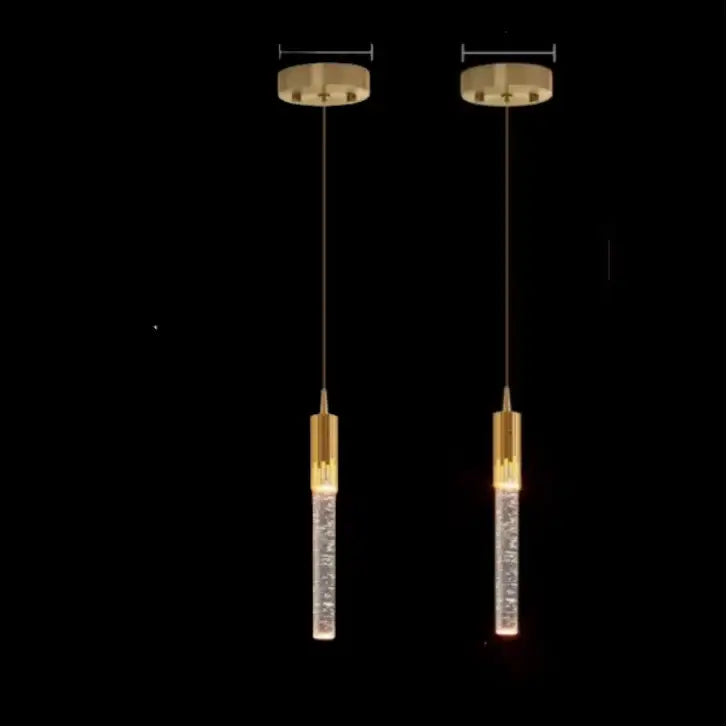 Modern gold crystal led pendant light for living room