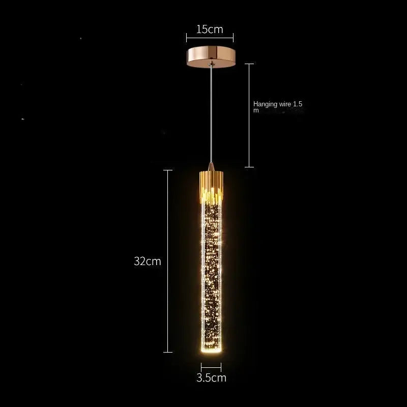 Modern gold crystal led pendant light for living room