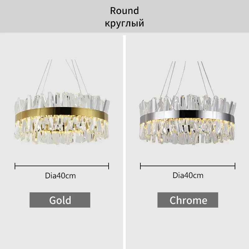 Modern gold crystal led pendant light kitchen chandelier