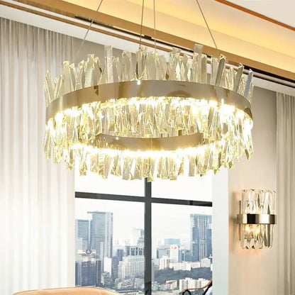 Modern gold crystal led pendant light kitchen chandelier