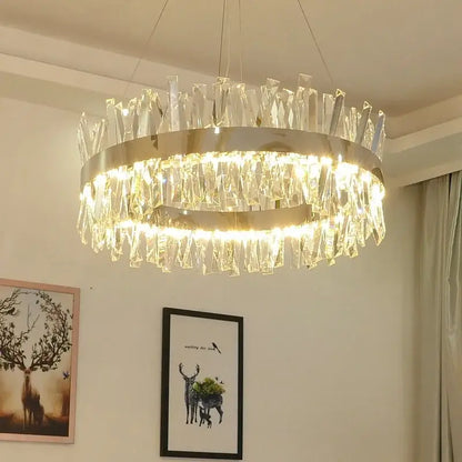 Modern gold crystal led pendant light kitchen chandelier