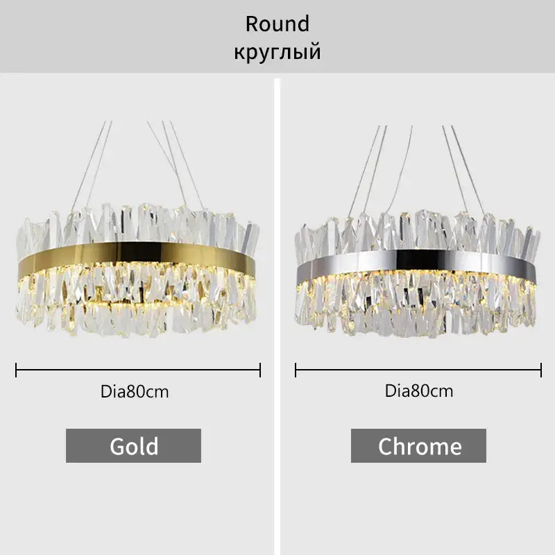 Modern gold crystal led pendant light kitchen chandelier