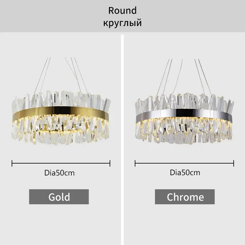 Modern gold crystal led pendant light kitchen chandelier