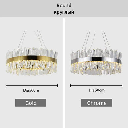 Modern gold crystal led pendant light kitchen chandelier