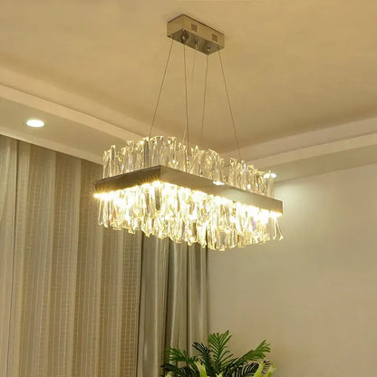 Modern gold crystal led pendant light kitchen chandelier