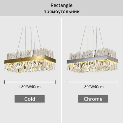 Modern gold crystal led pendant light kitchen chandelier