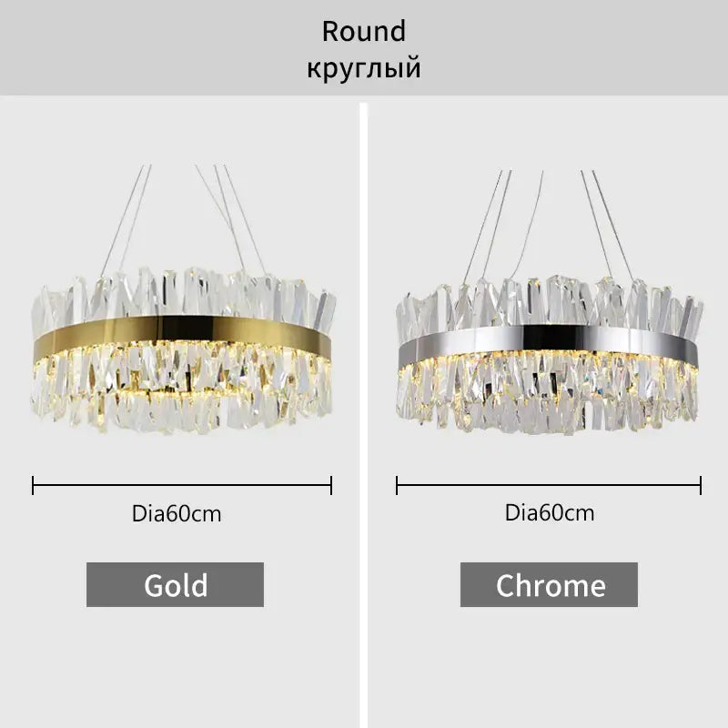 Modern gold crystal led pendant light kitchen chandelier