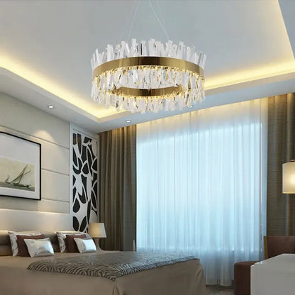 Modern gold crystal led pendant light kitchen chandelier