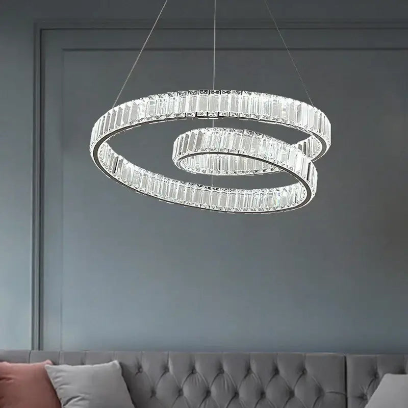 Modern gold crystal led pendant lights for dining room