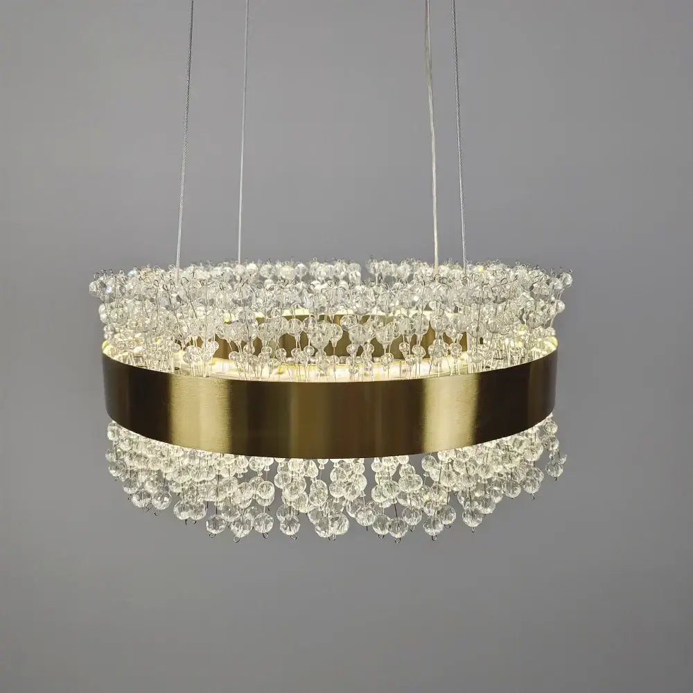 Modern gold crystal led pendant lights for dining room