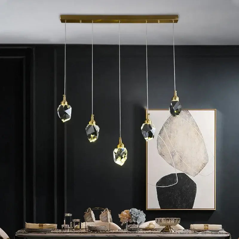 Modern gold crystal led pendant lights for dining room