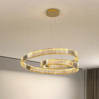 Modern gold crystal led pendant lights for dining room