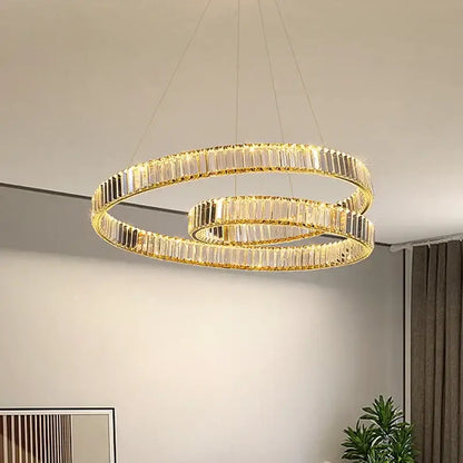 Modern gold crystal led pendant lights for dining room