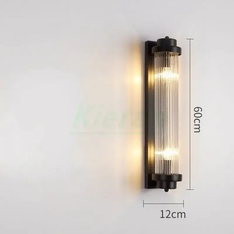 Modern gold crystal led wall lamp bedroom geometric sconce