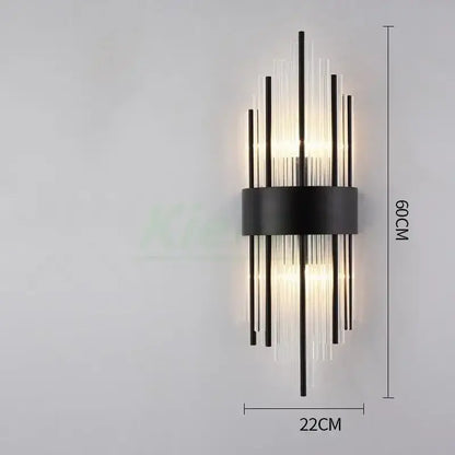 Modern gold crystal led wall lamp bedroom geometric sconce