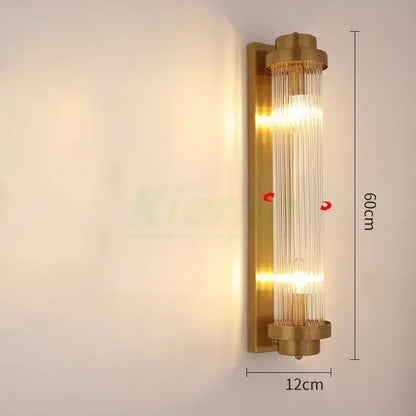 Modern gold crystal led wall lamp bedroom geometric sconce