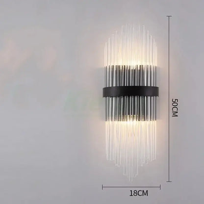 Modern gold crystal led wall lamp bedroom geometric sconce