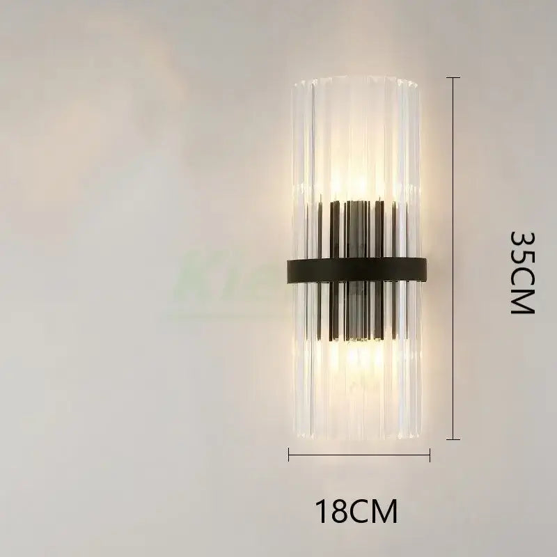 Modern gold crystal led wall lamp bedroom geometric sconce