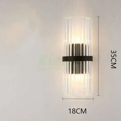 Modern gold crystal led wall lamp bedroom geometric sconce