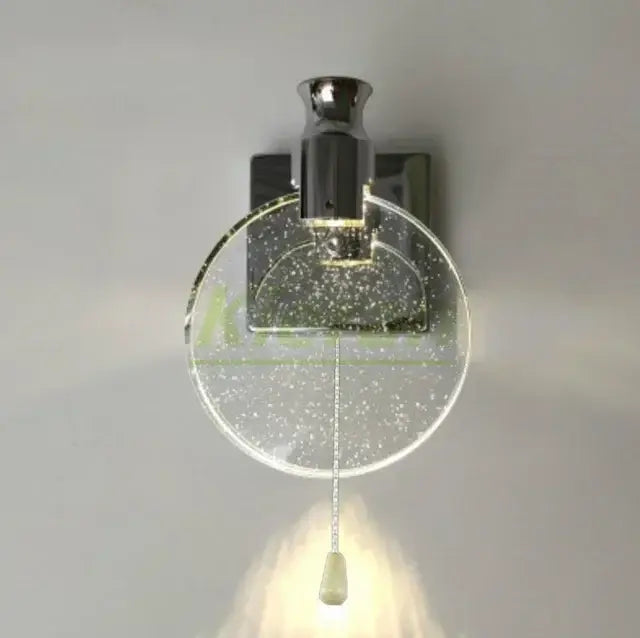 Modern gold crystal led wall lamp bedroom glass globe sconce