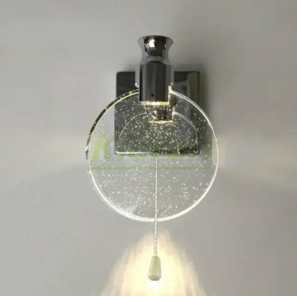Modern gold crystal led wall lamp bedroom glass globe sconce