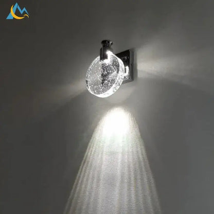 Modern gold crystal led wall lamp bedroom glass globe sconce