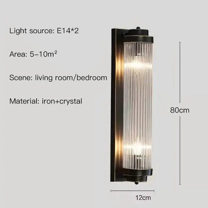 Modern gold crystal led wall lamp bedroom sconce
