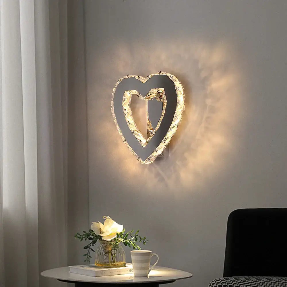 Modern gold crystal led wall lamp bedroom sconce crystal led
