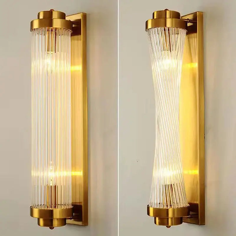 Modern gold crystal led wall lamp bedroom sconce