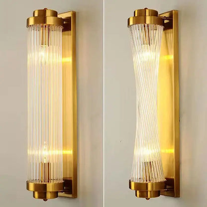 Modern gold crystal led wall lamp bedroom sconce