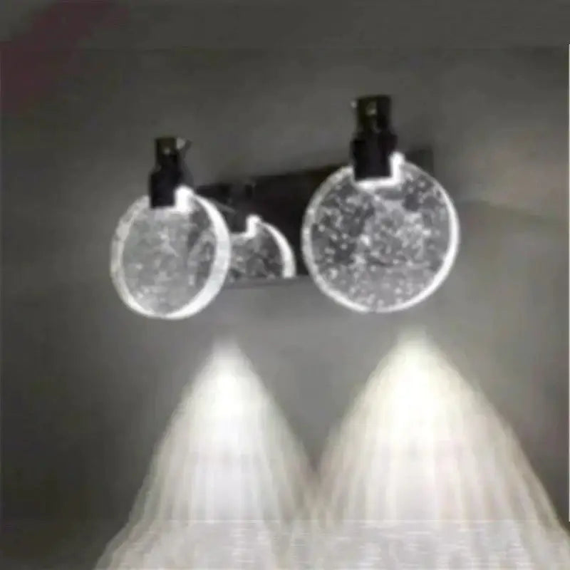 Modern gold crystal led wall lamp for bathroom three globe light