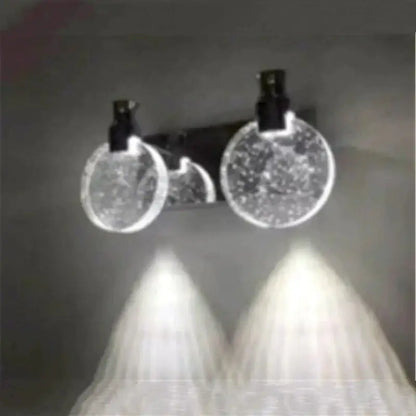 Modern gold crystal led wall lamp for bathroom three globe light