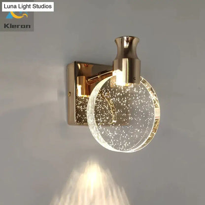 Modern gold crystal led wall lamp for bathroom three globe light
