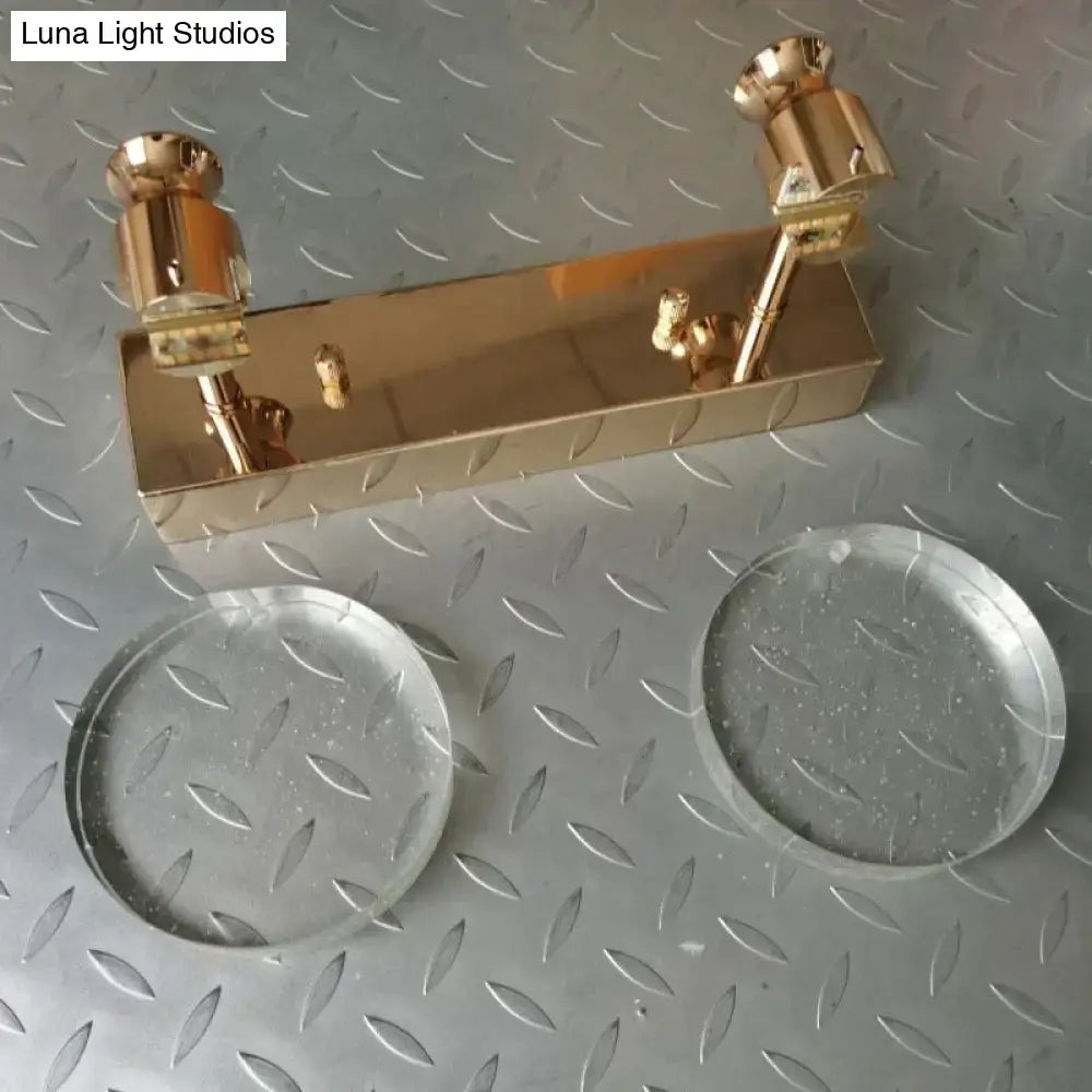 Modern gold crystal led wall lamp for bathroom three globe light