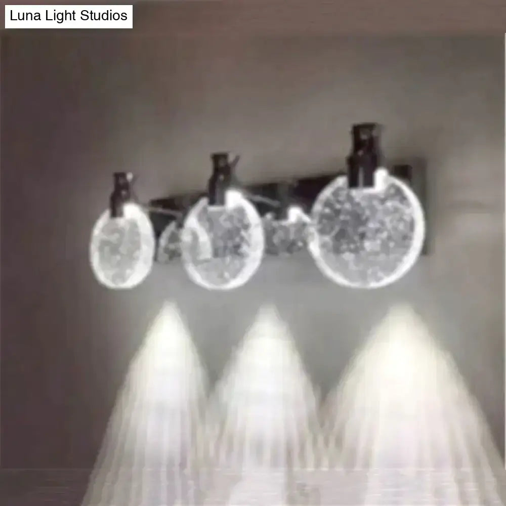 Modern gold crystal led wall lamp for bathroom three globe light