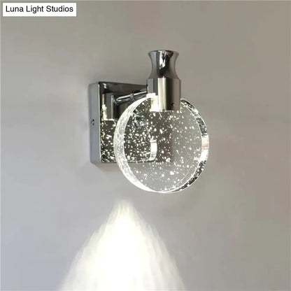 Modern gold crystal led wall lamp for bathroom three globe light
