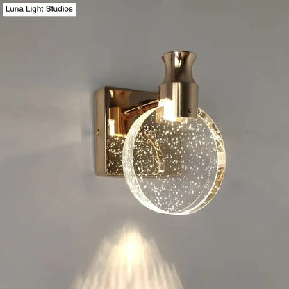 Modern gold crystal led wall lamp for bathroom three globe light