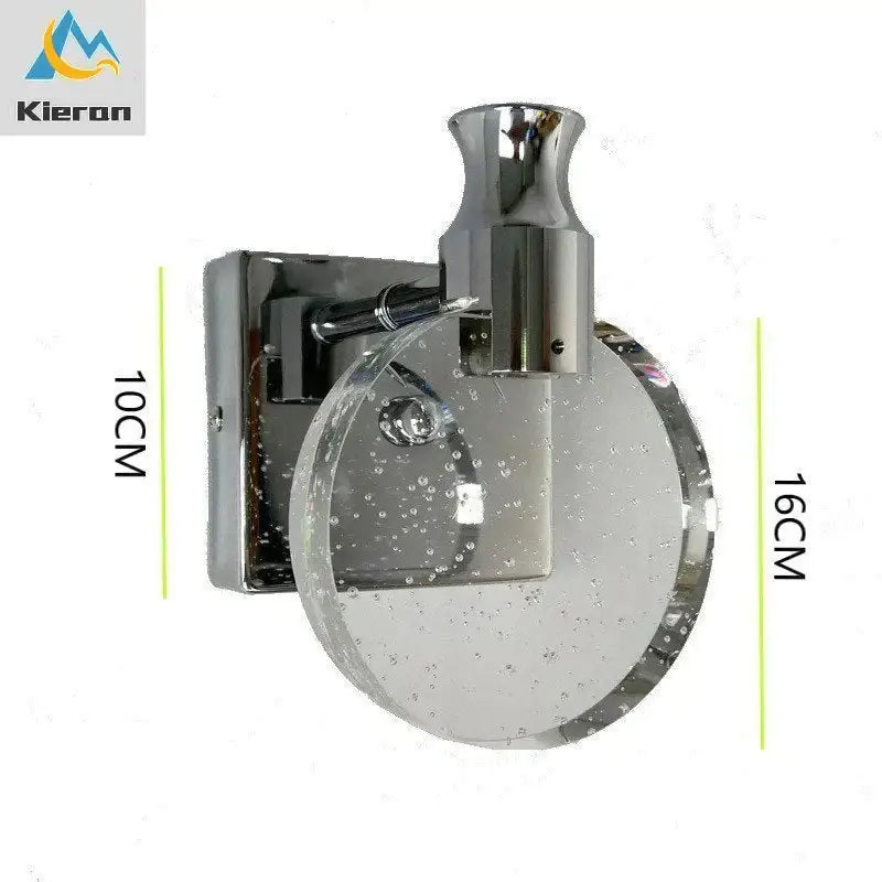 Modern gold crystal led wall lamp for bathroom three globe light