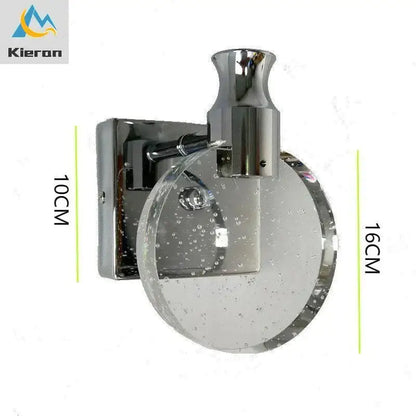 Modern gold crystal led wall lamp for bathroom three globe light